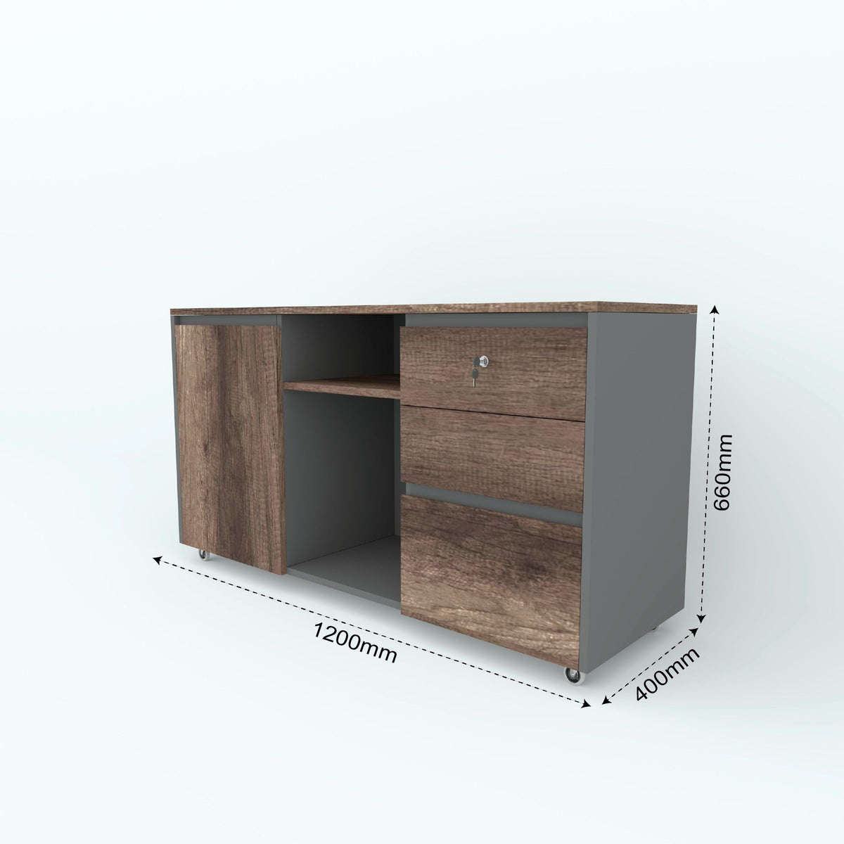 Fino office side unit dimension diagram: 1200 mm wide, 400 mm deep and 660 mm high.