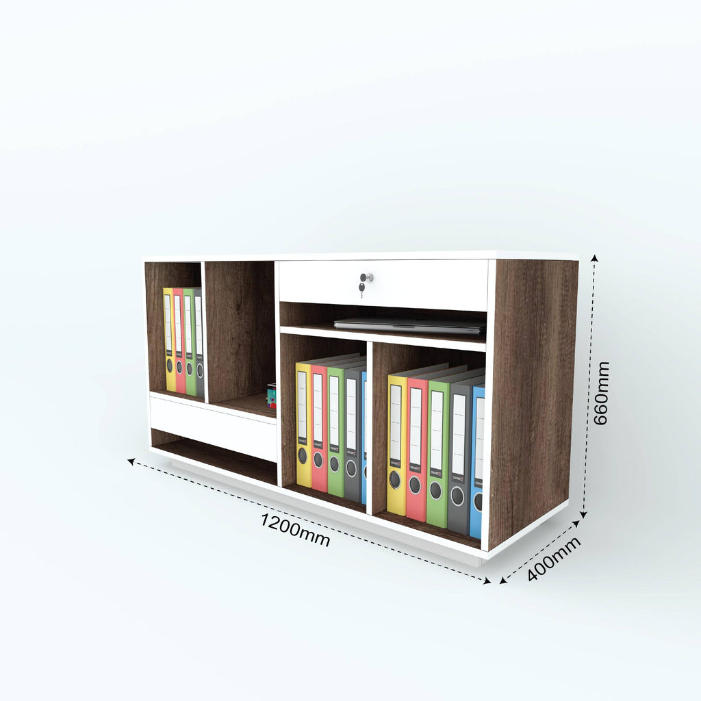 Drobby office side unit dimension diagram: 1200 mm wide, 400 mm deep and 660 mm high.