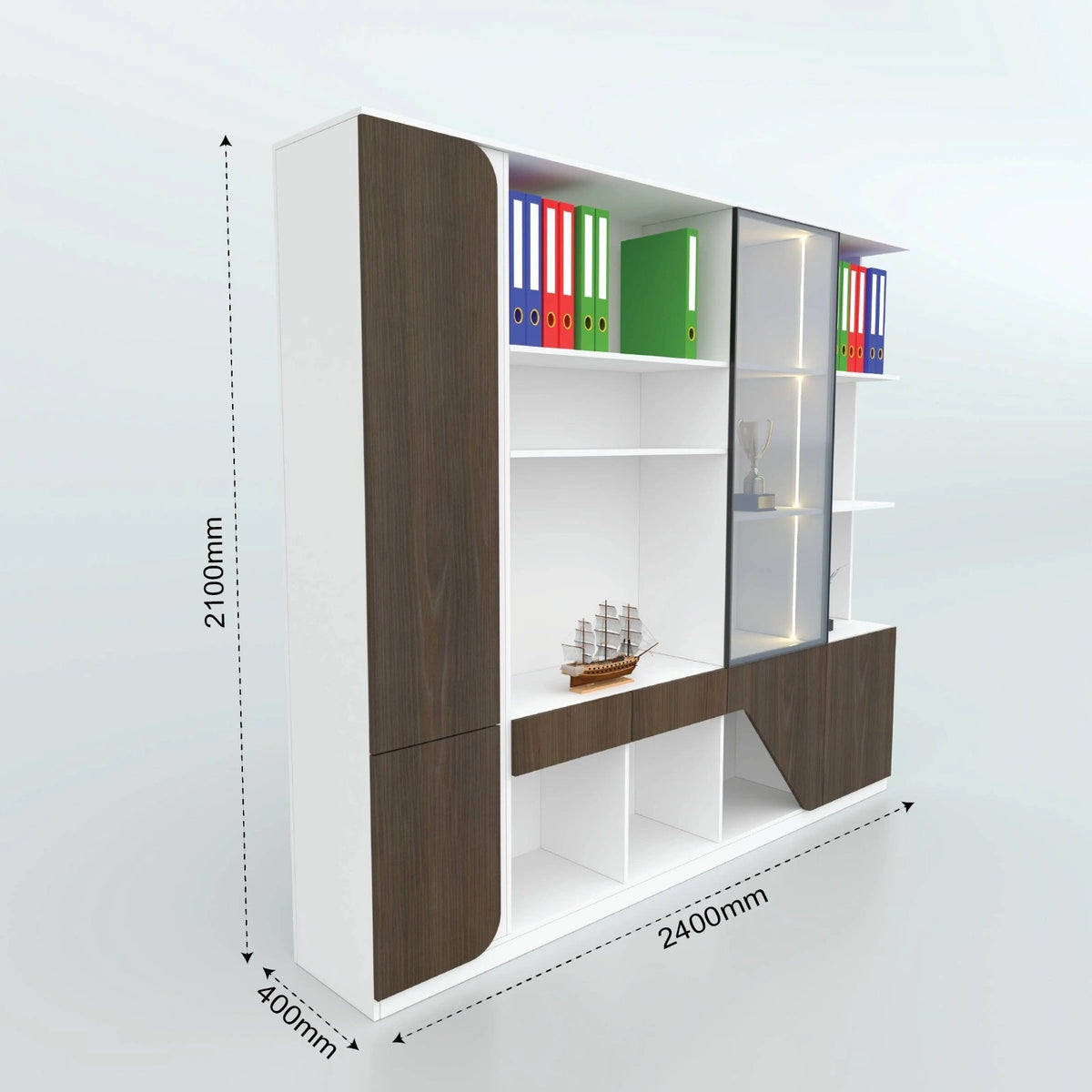 Verso Luxury File Cabinet Storage - Graphite dimensions diagram