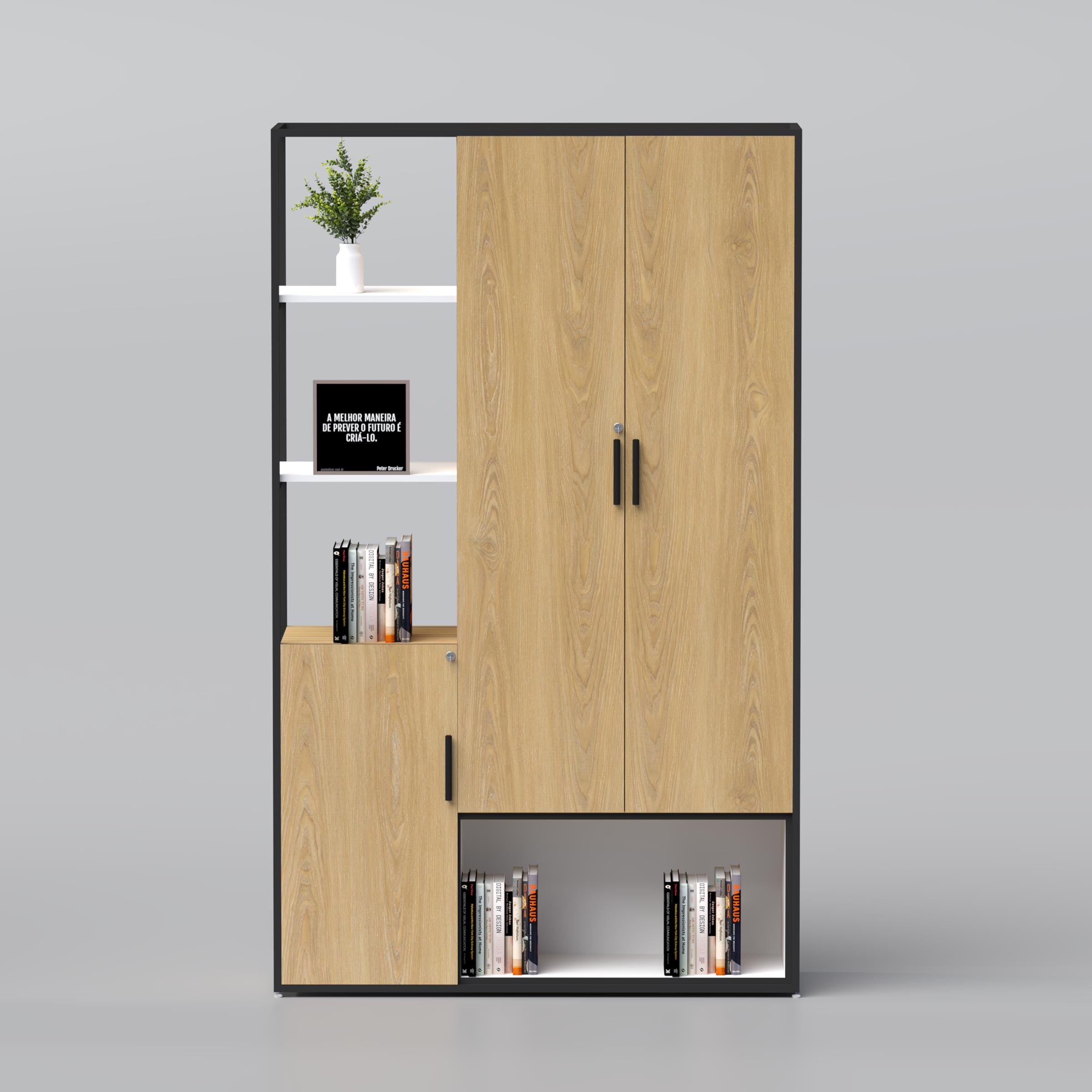 Premium Anvar file cabinet with modern minimalist design for books, files, décor, and office essentials