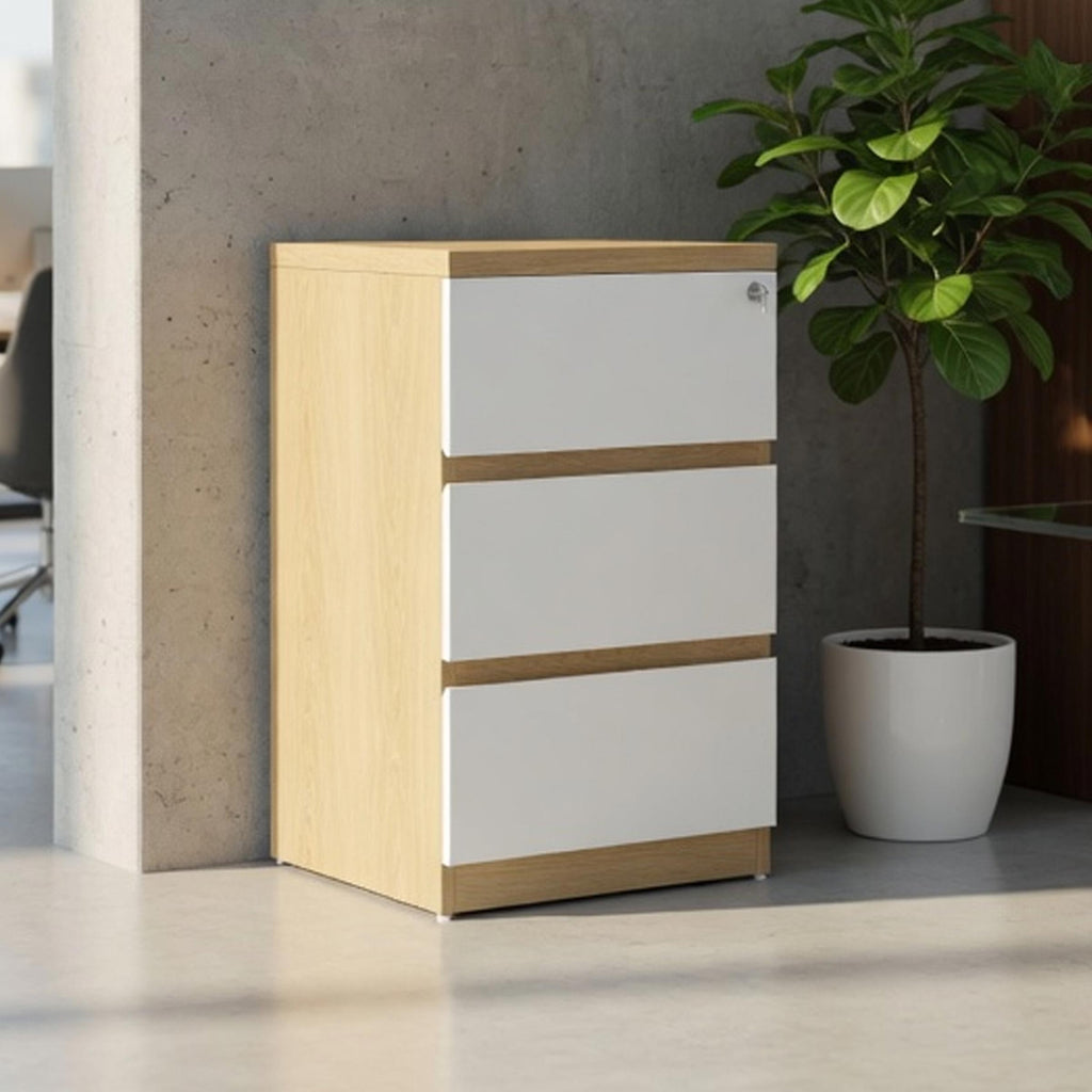 A secure and stylish storage solution designed for convenience and organization in your workspace or home.