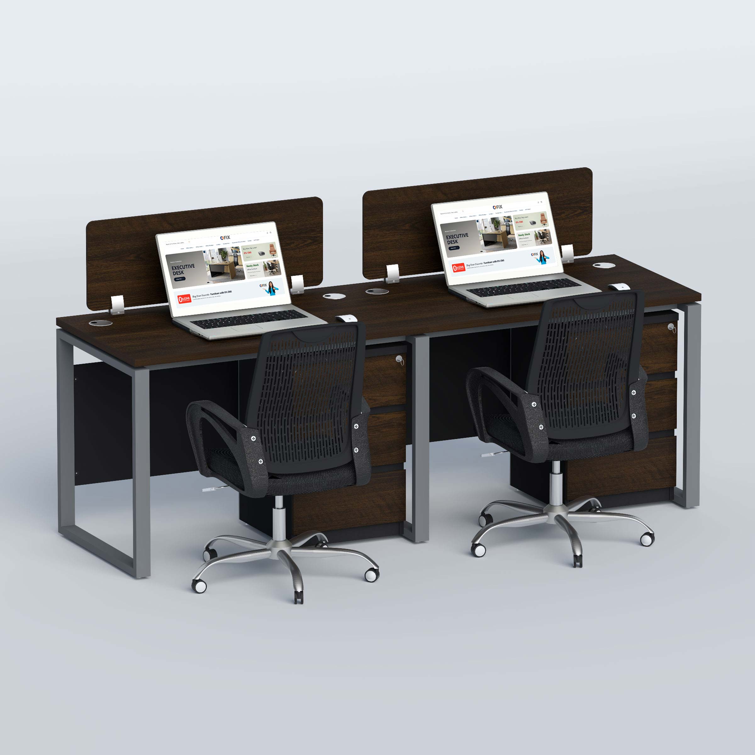 Canvas Side by side Two seater Workstation