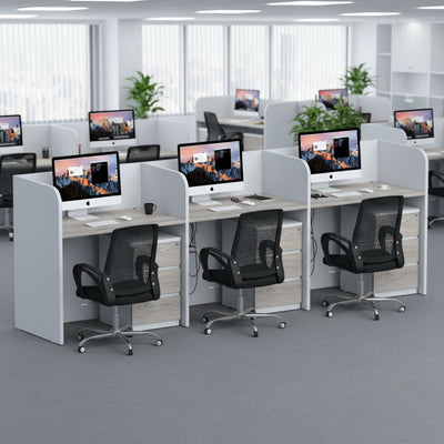 CraftDesk Side by side three seater Workstation