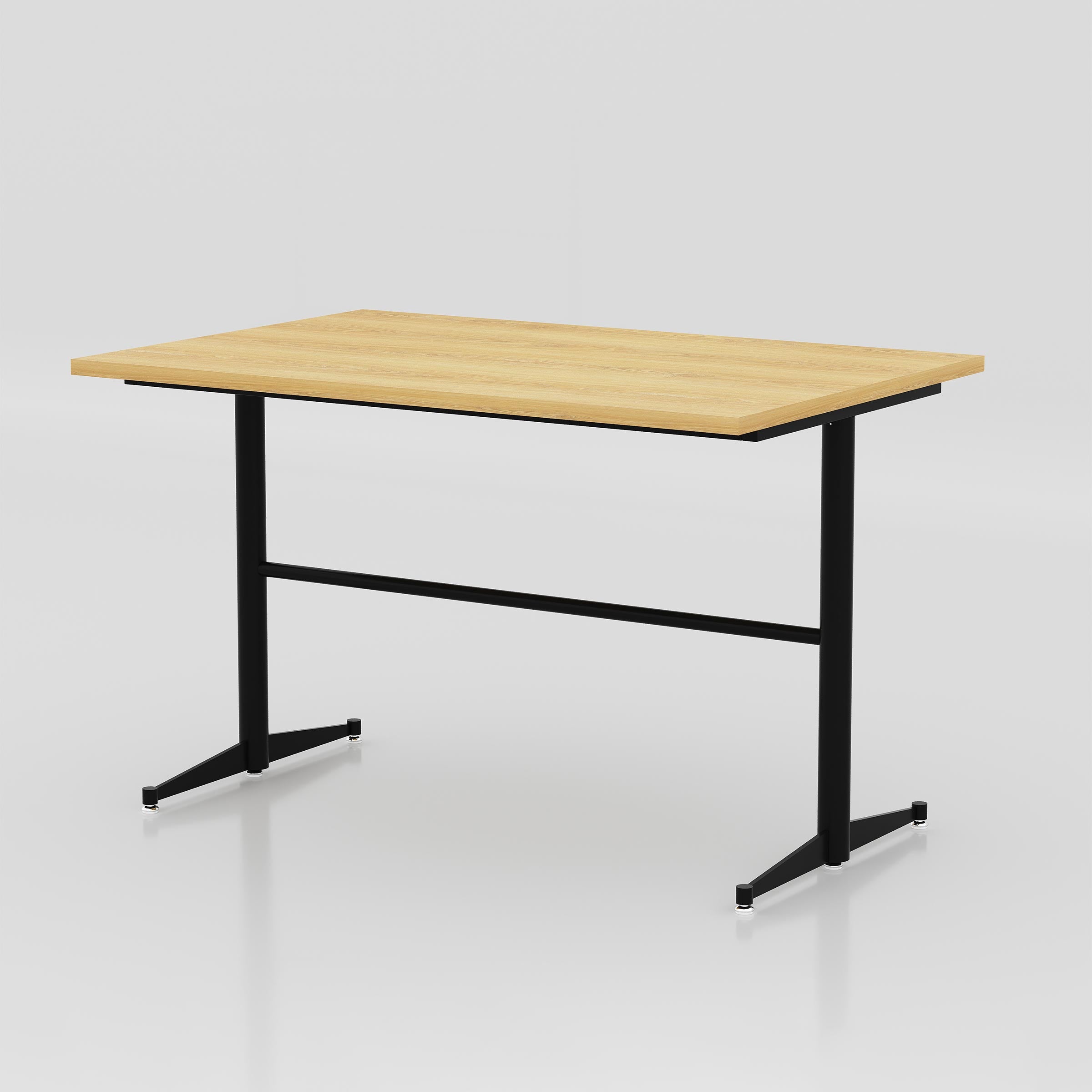 Easy stackable dining table with wooden top and MS frame for modern restaurants, cafés, and flexible dining spaces.