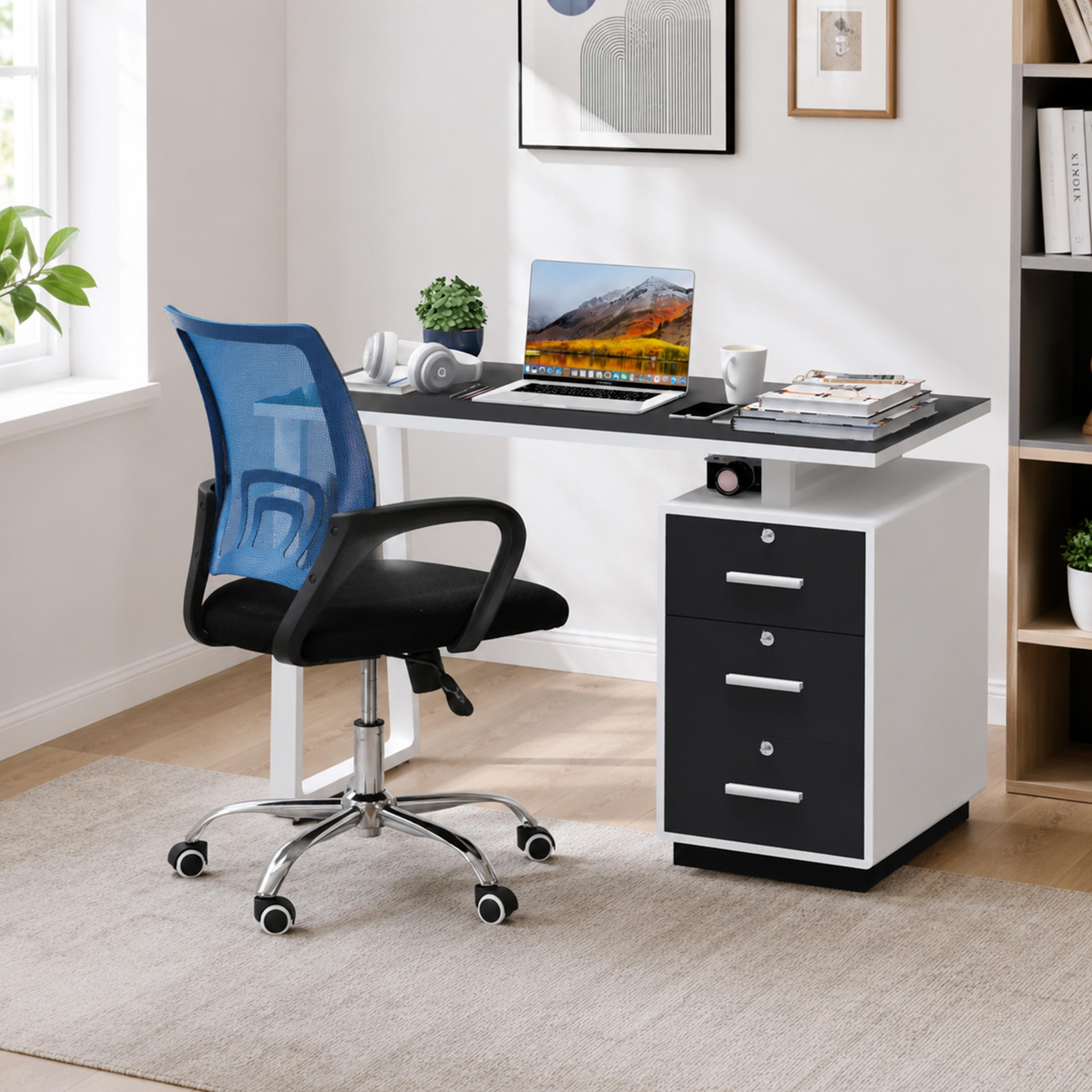 Elyra Study Table with metal legs, compact study desk for Bangladesh homes, students, freelancers, and work zones now BD