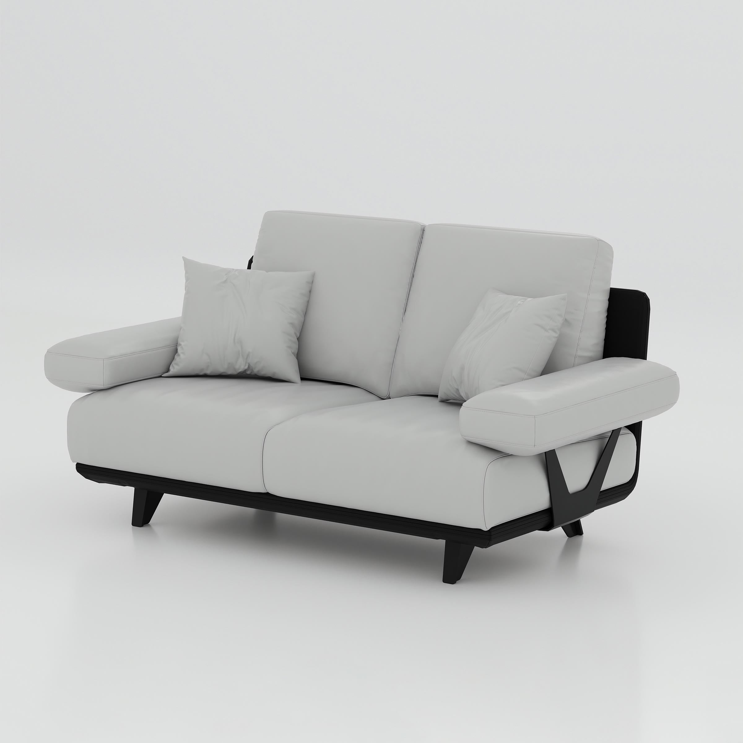 Evelo double office sofa with wide arms for reception, meeting lounge, and guest seating