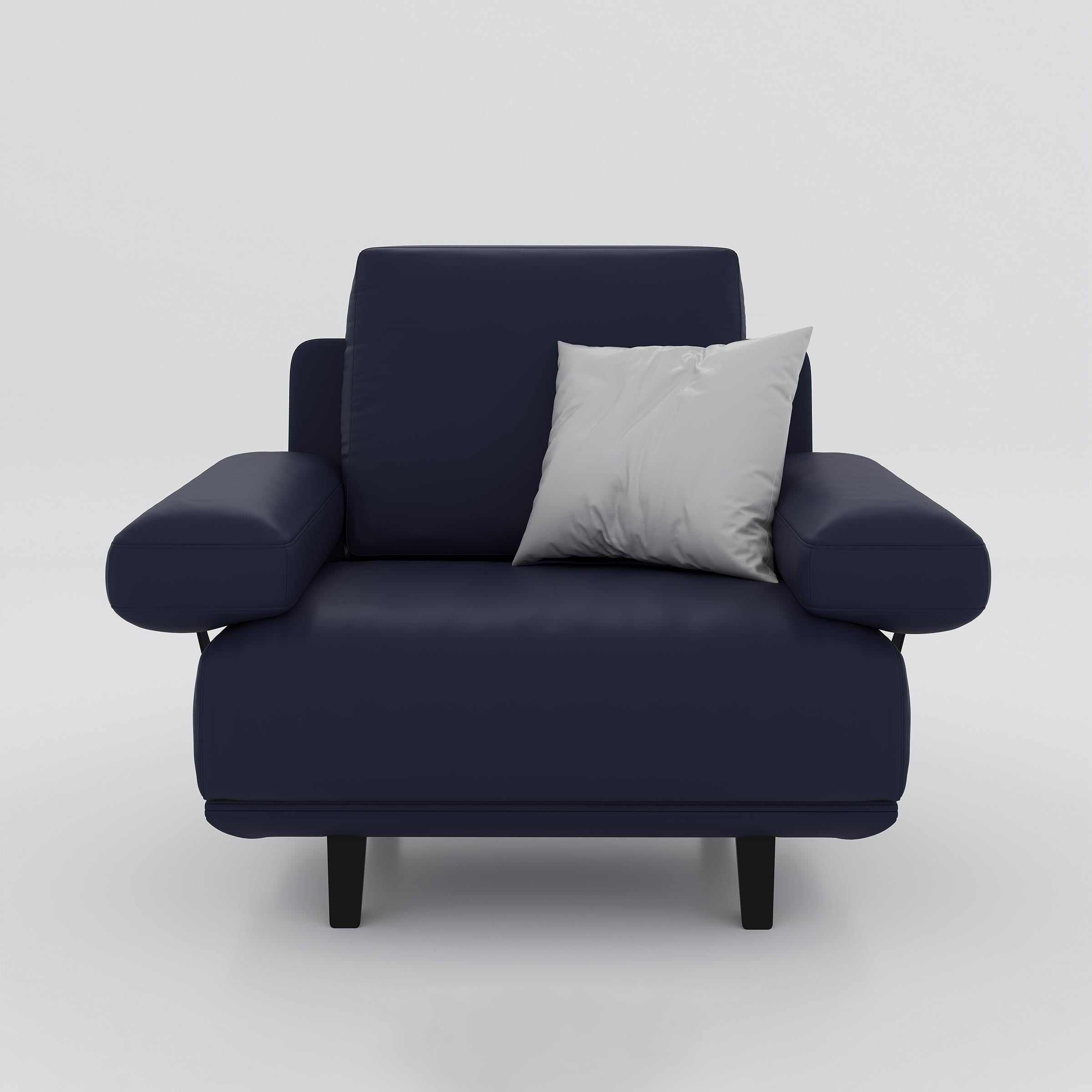 Evelo single seater office sofa for corporate cabin, reception, lounge, and visitor seating