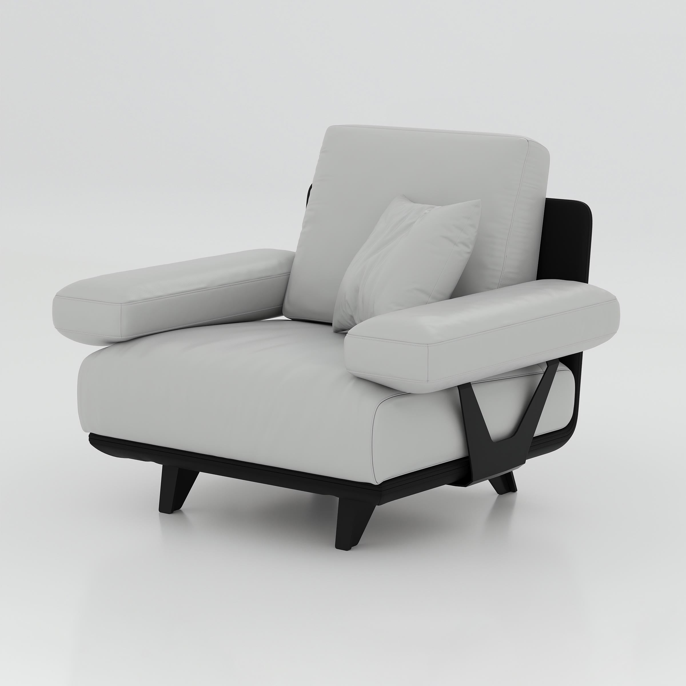 Evelo one seater corporate office sofa with cushioned seat for visitor and cabin seating