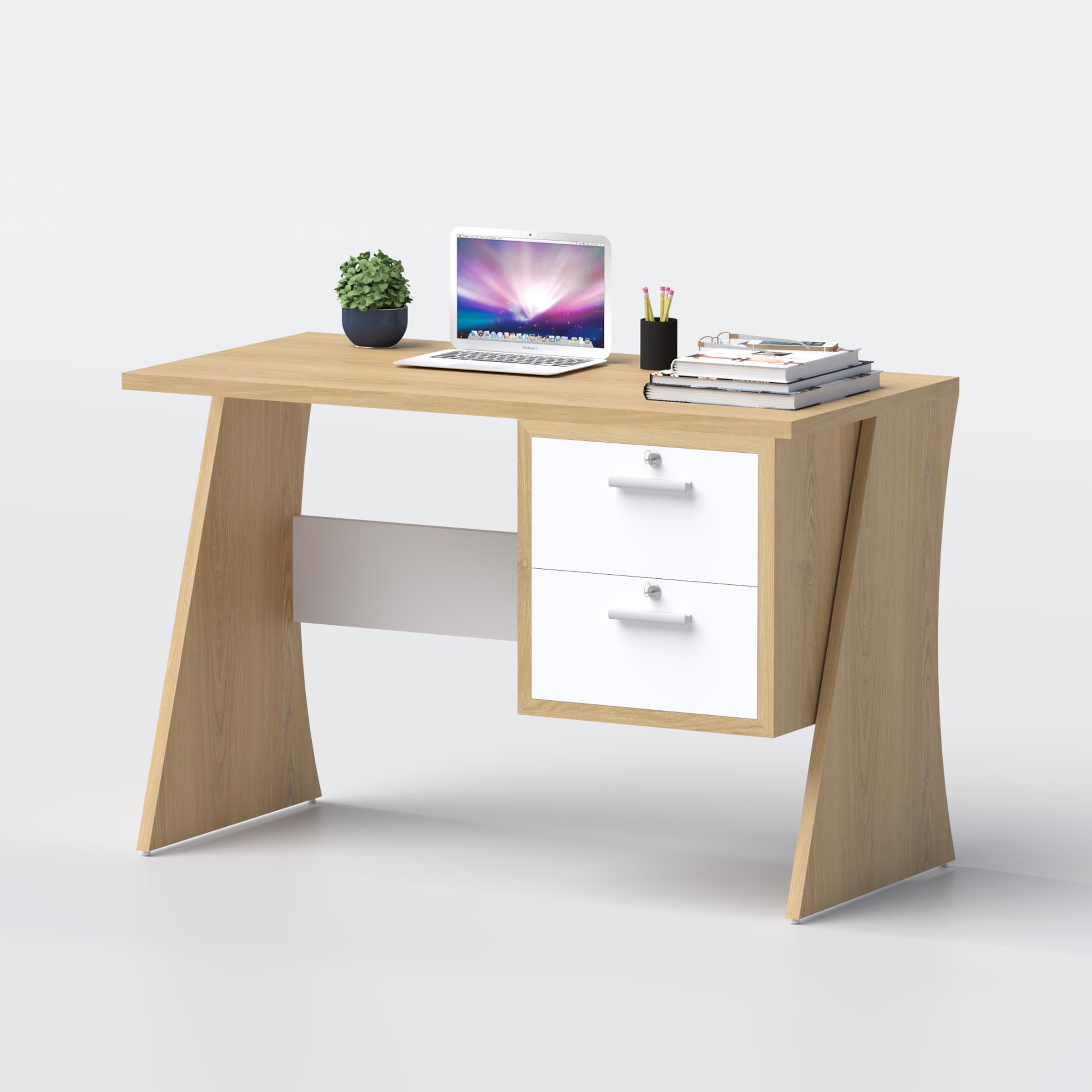 Evrin Study Table with storage drawers, space-saving desk for students, laptop work, study room, and bedroom use BD now.