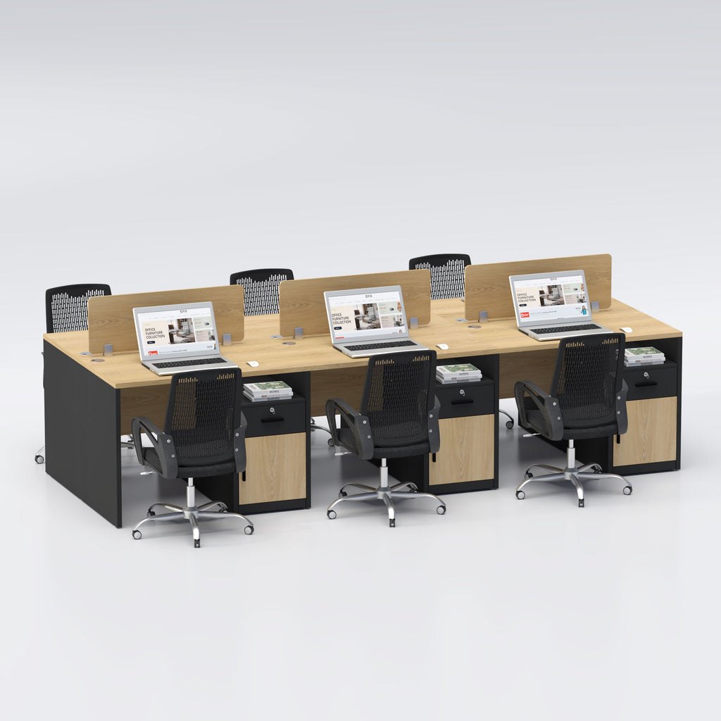 TaskFlow Face to face Six seater Workstation