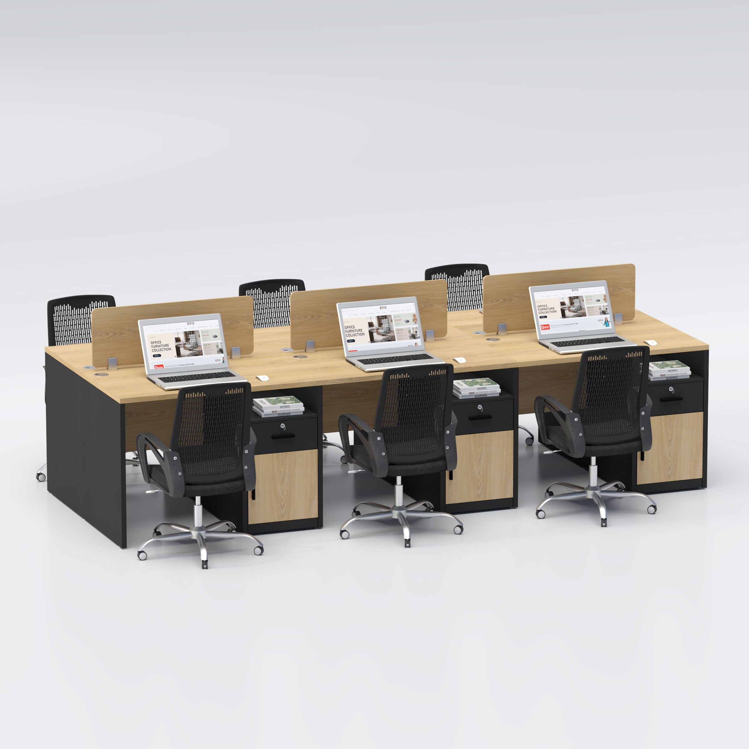 TaskFlow Face to face Six seater Workstation