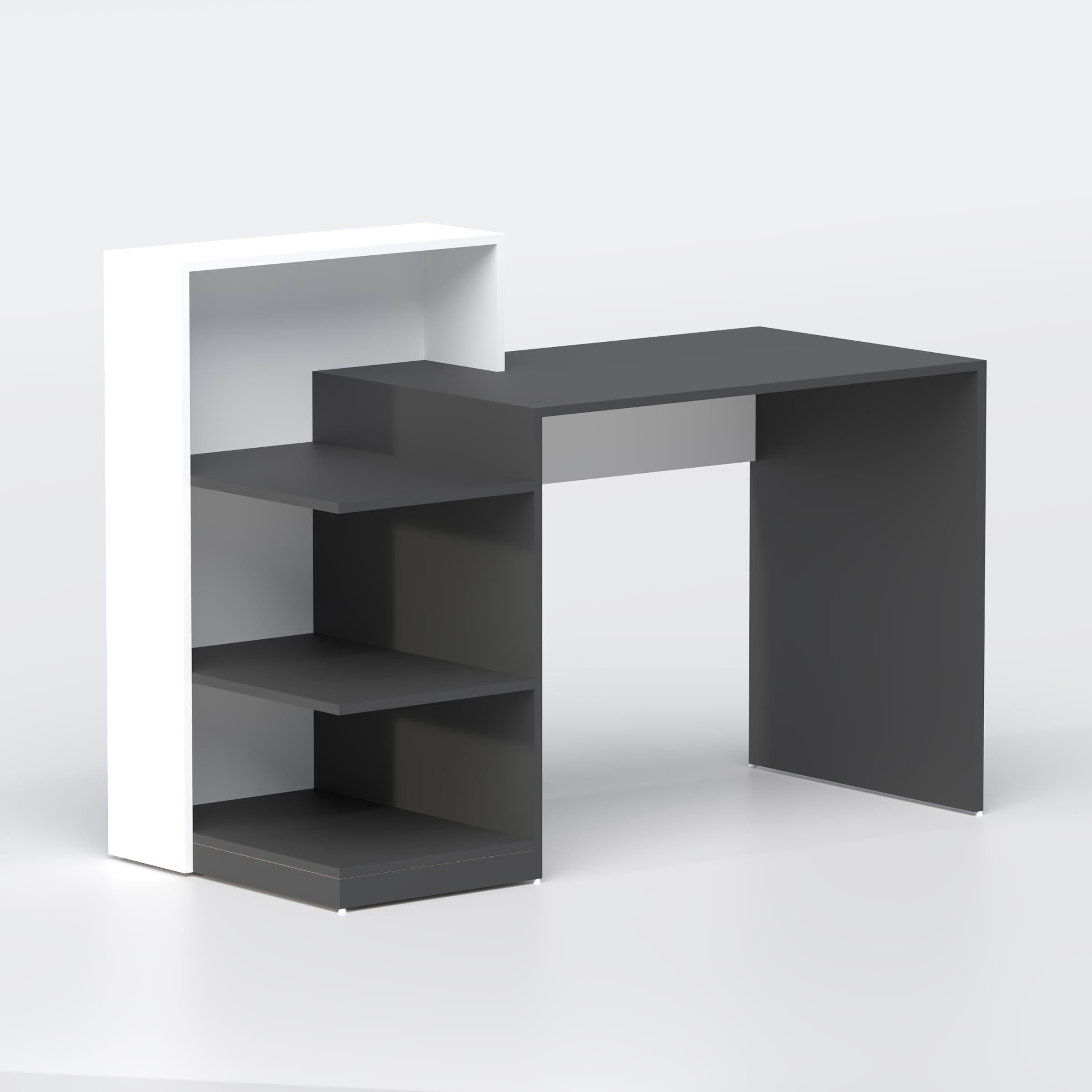 Fenlo Study Table with bookshelf storage, space-saving computer desk for bedroom, office, and study corner setup in home