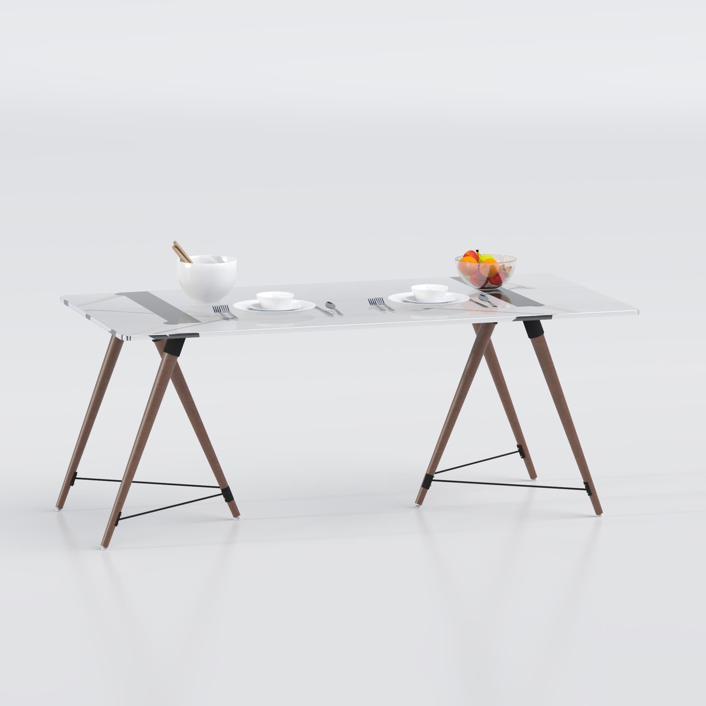 Dining Table with stylish top design and strong support for modern dining rooms

