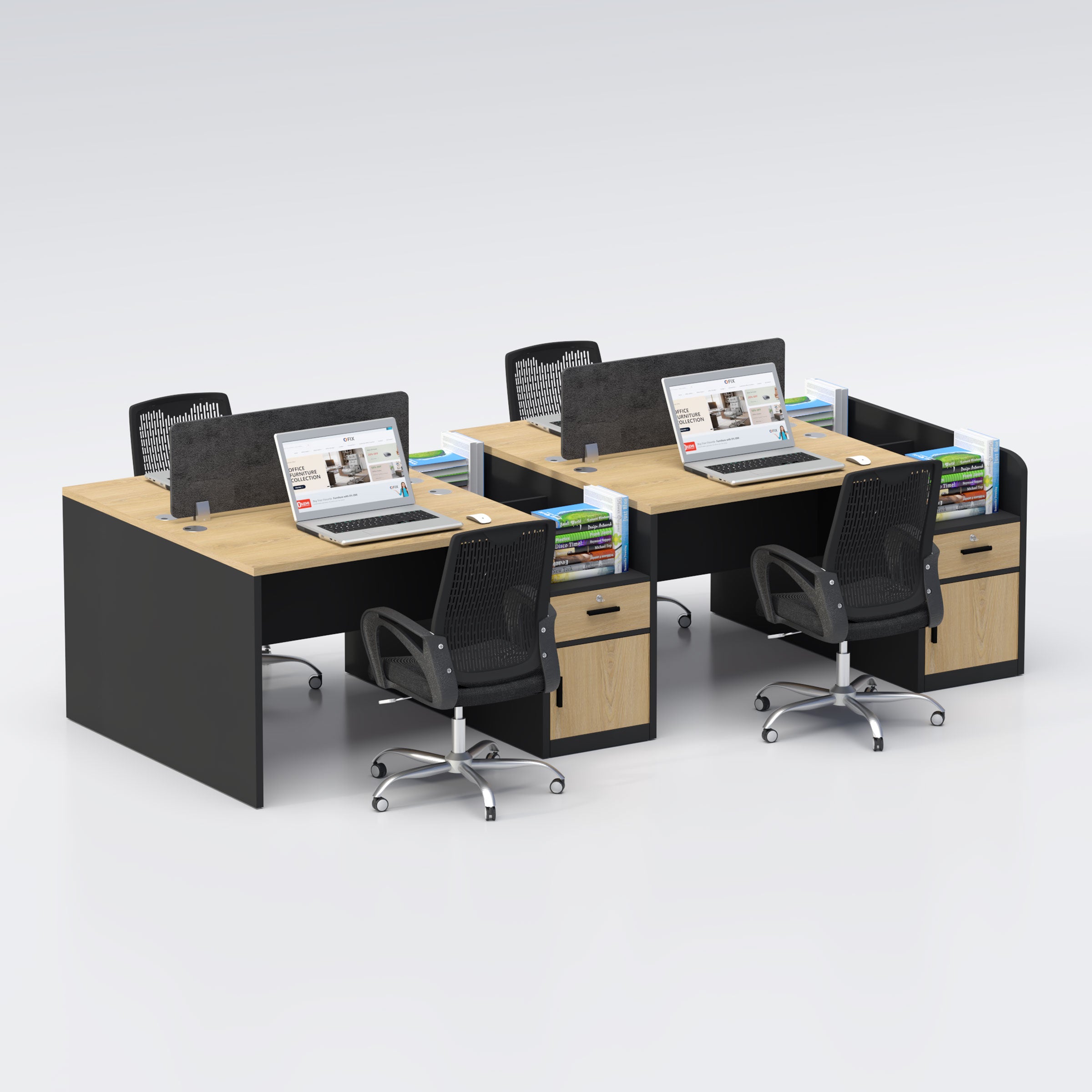 Focus Face to Face Four Seater Workstation