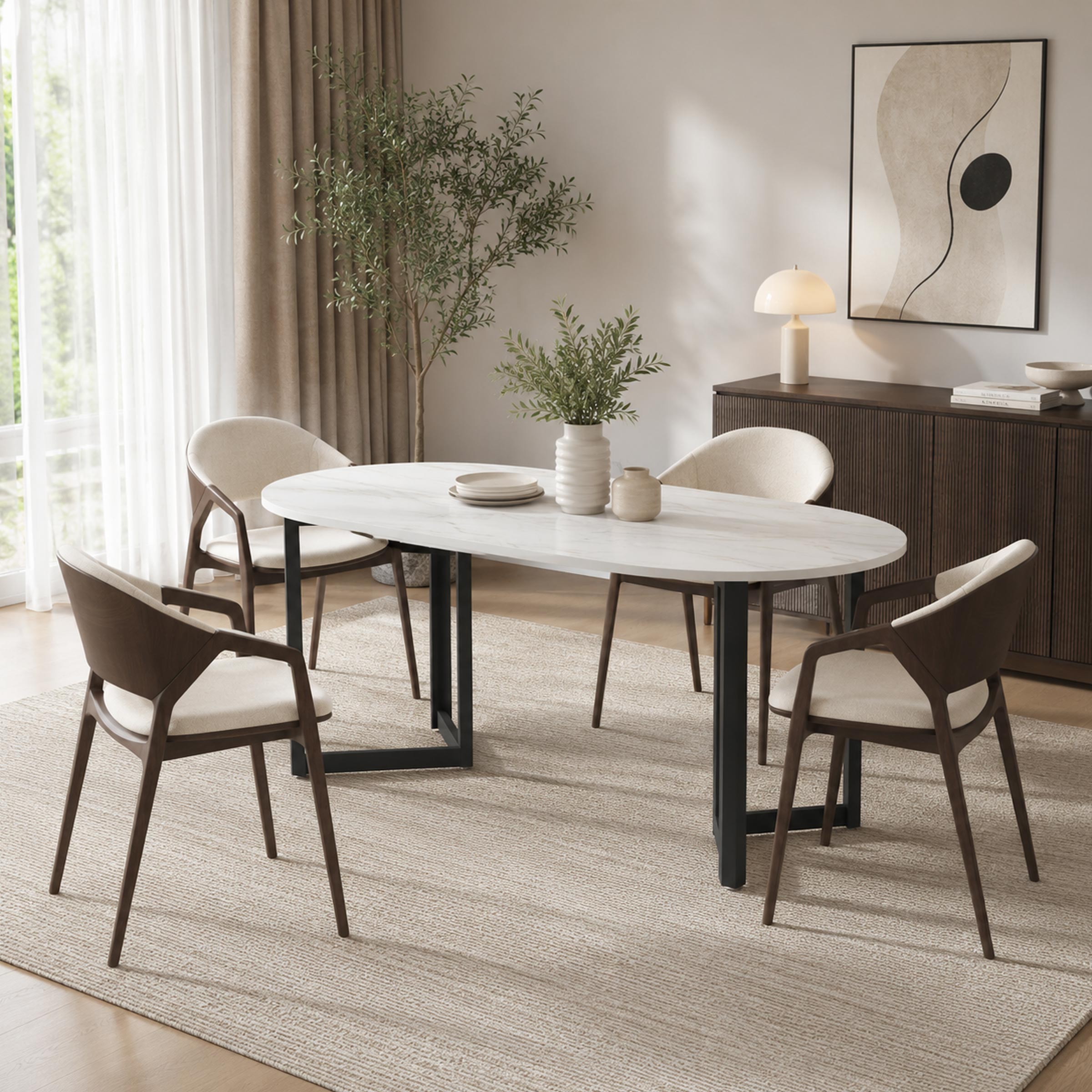 Modern Dining Table with elegant finish and durable structure for family dining and gatherings
