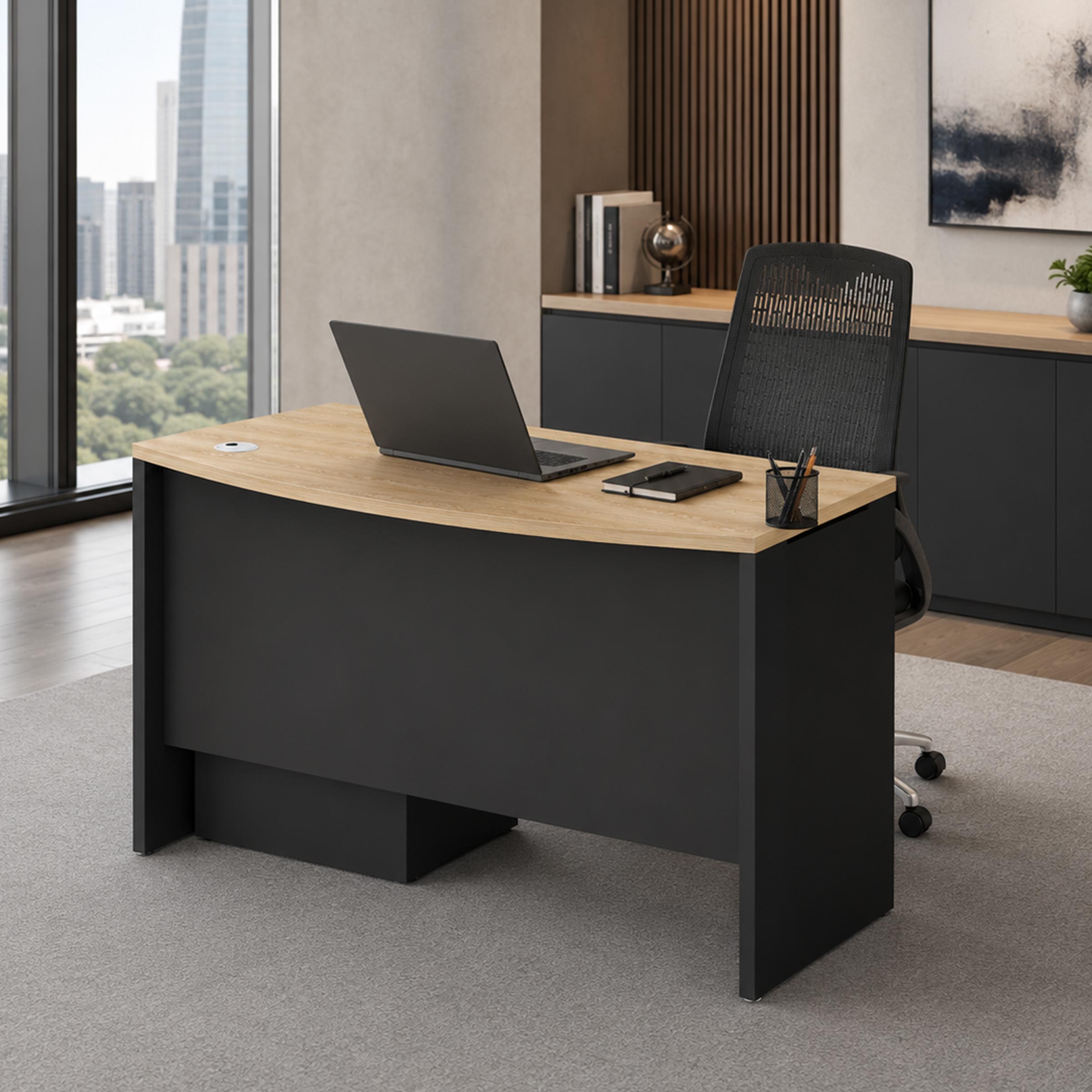 Jalen Executive Desk with curved top modern office desk for laptop work, executive rooms, and smart workspace in BD now.