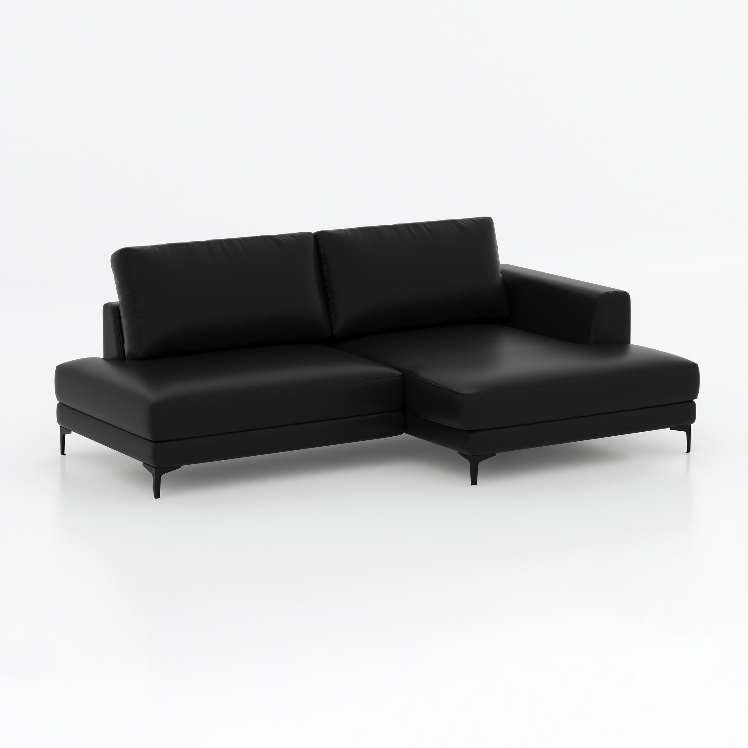 Jolox L shaped sofa with rexine upholstery, modern sectional living room sofa with foam cushion and durable MS frame