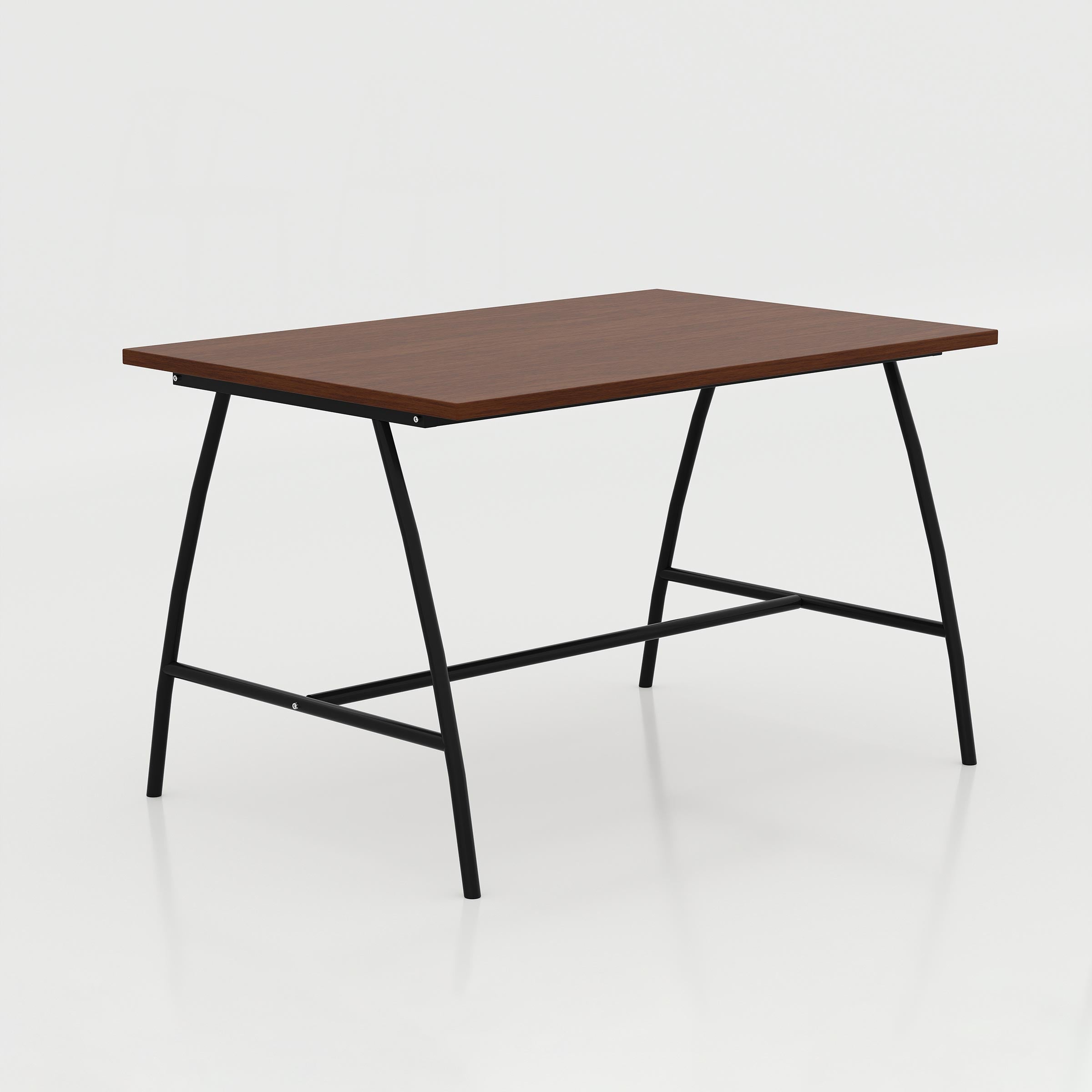 Kerox commercial restaurant table featuring a warm wood-look top, stable metal frame and comfortable dining height for everyday service.