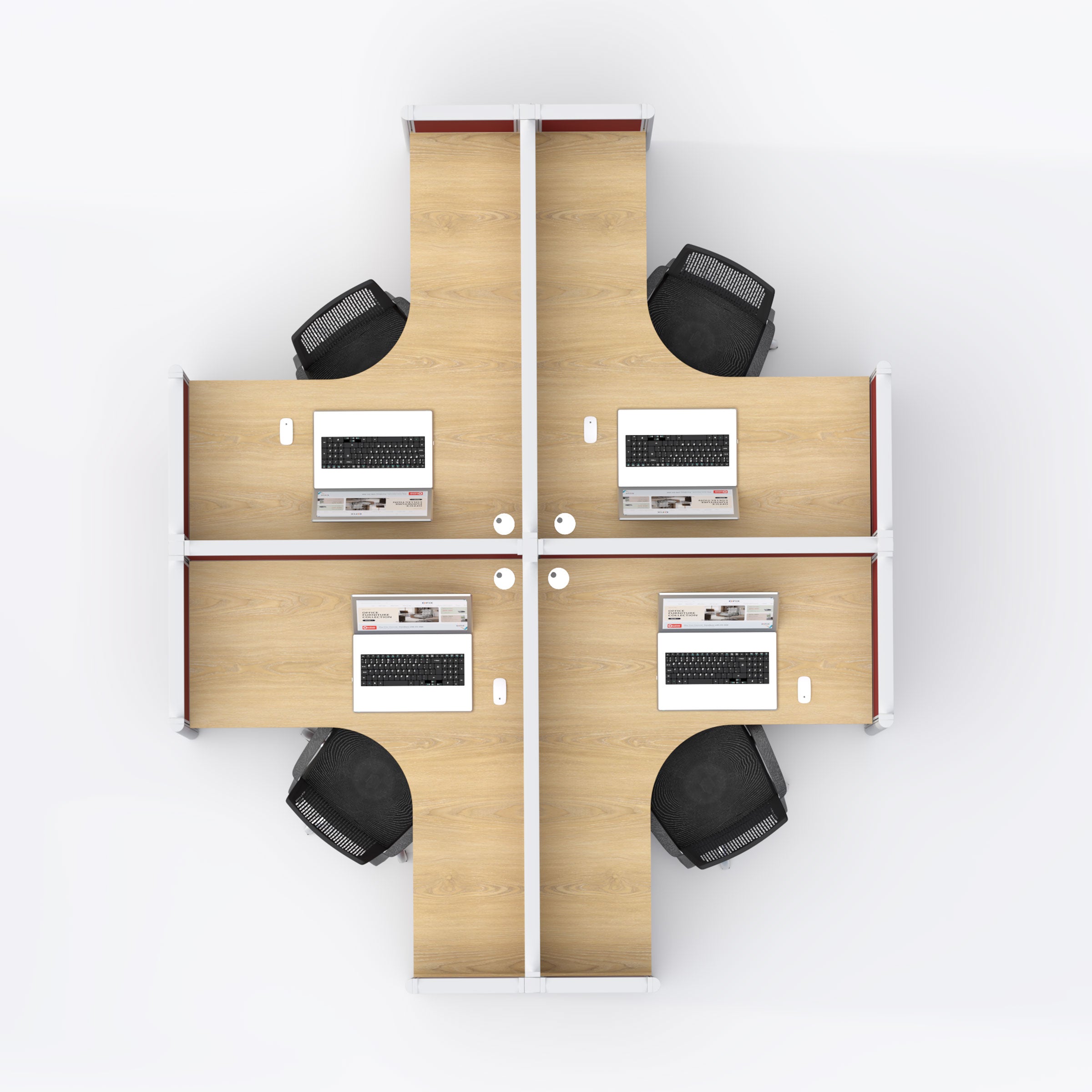  Four Seater Workstation 