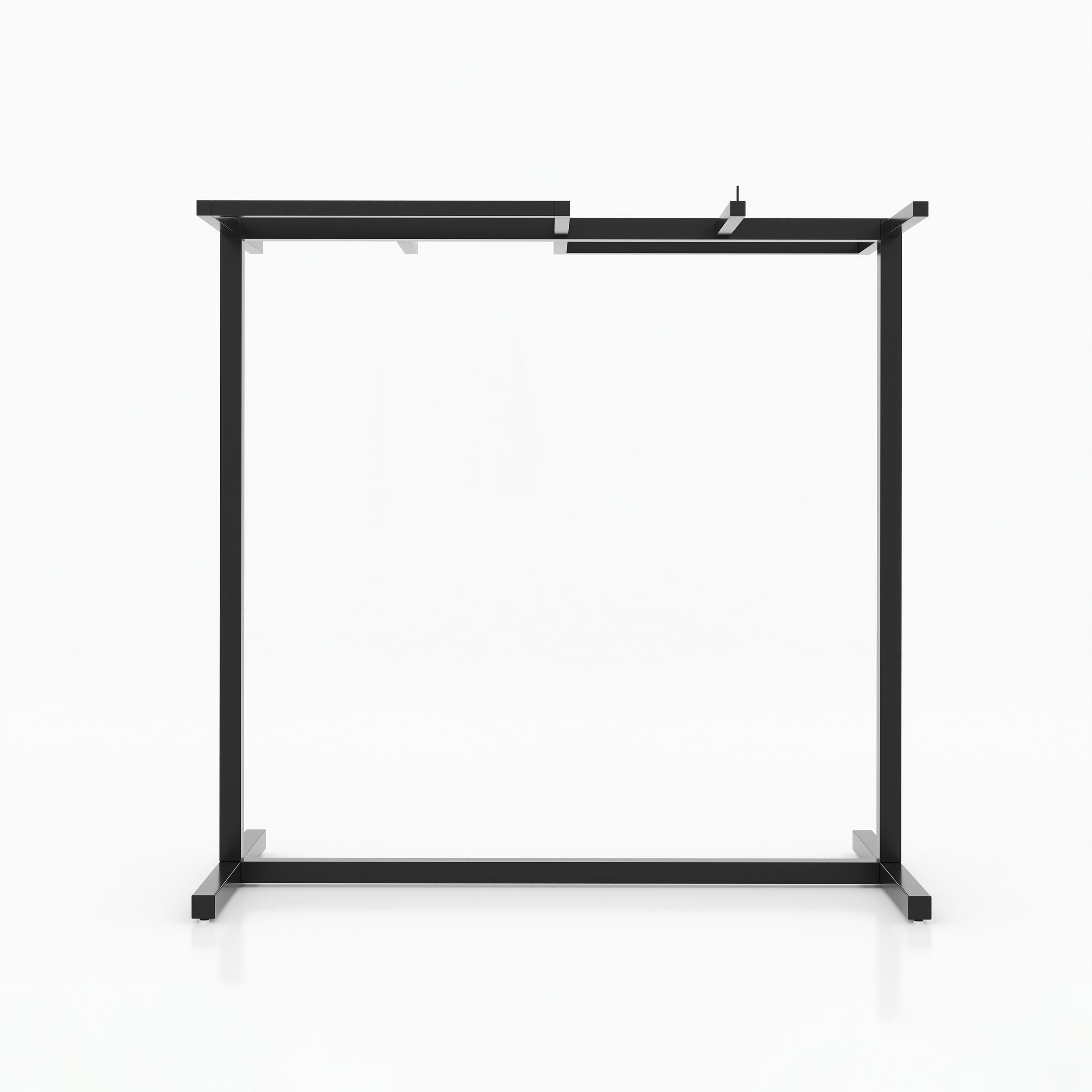 Modern Nivra Cloth Stand designed with geometric upper rails for displaying shirts, jackets, trousers and fashion accessories neatly.