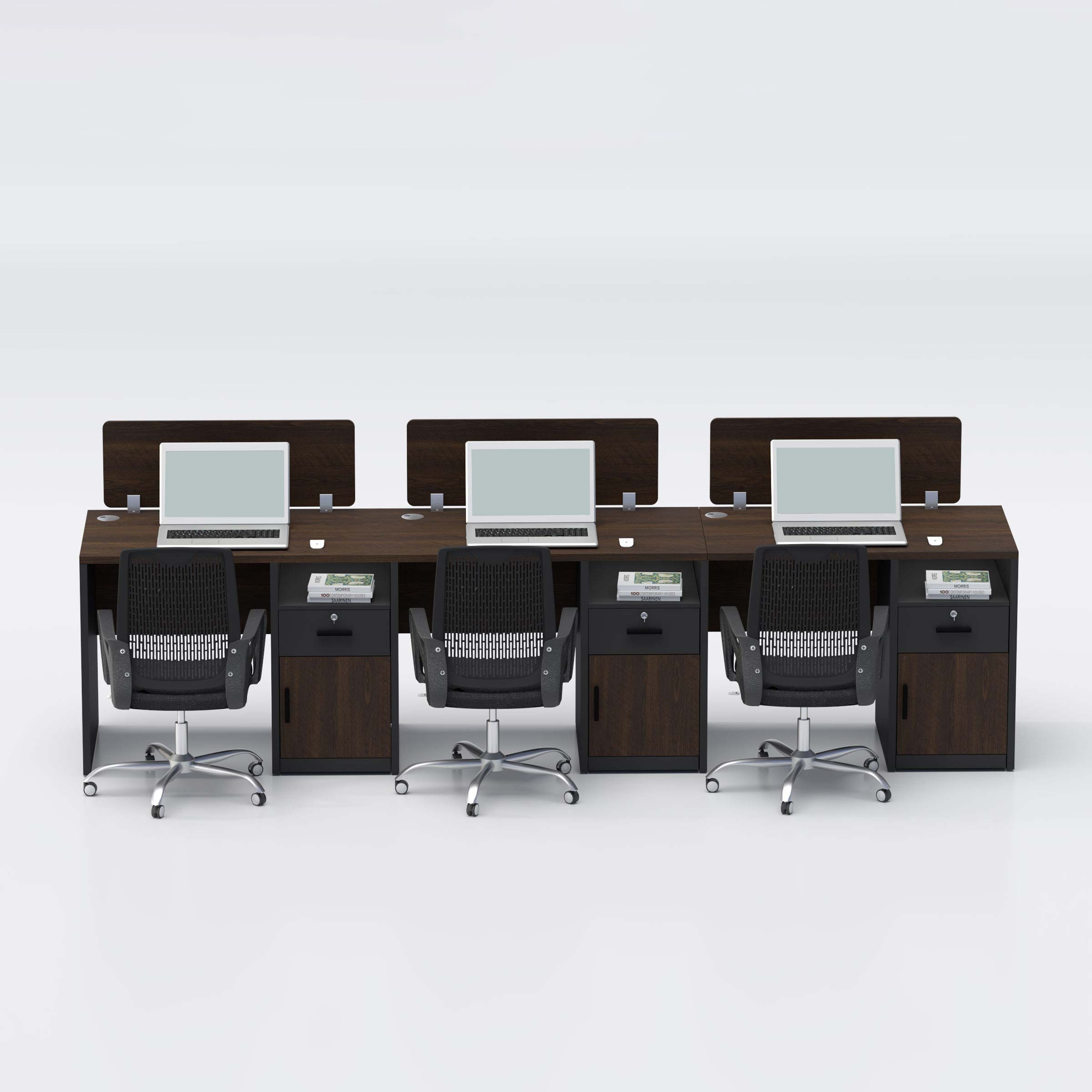 Side by side three seater Workstation