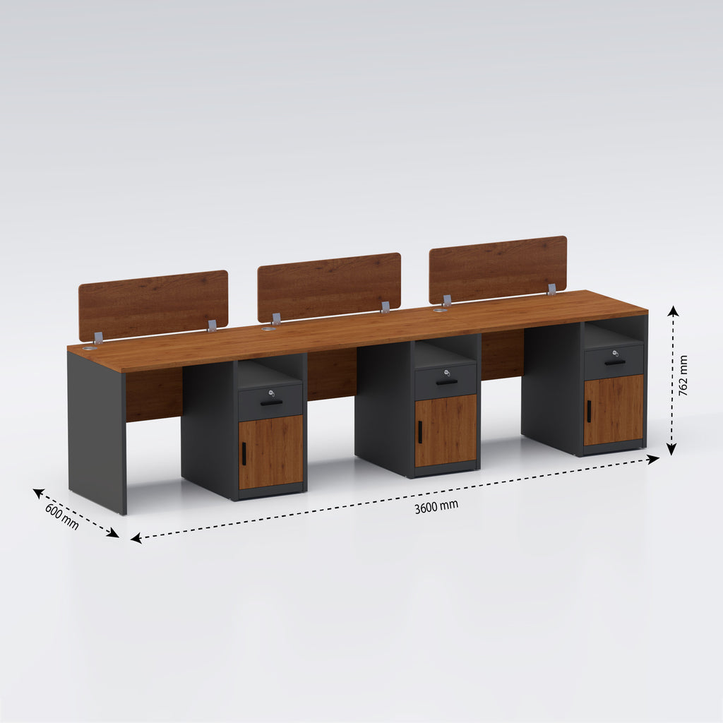  three seater Workstation