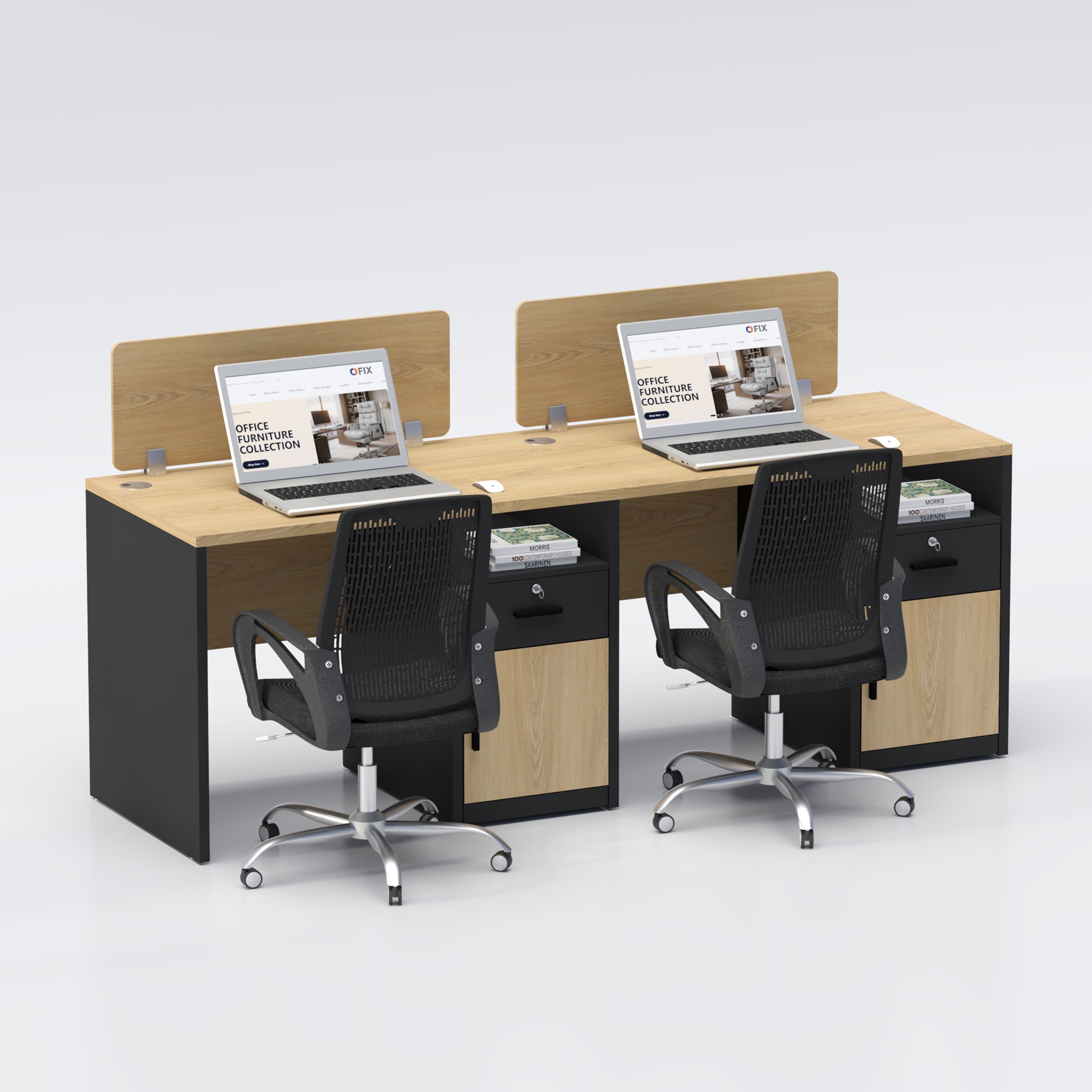 Side by side two seater Workstation