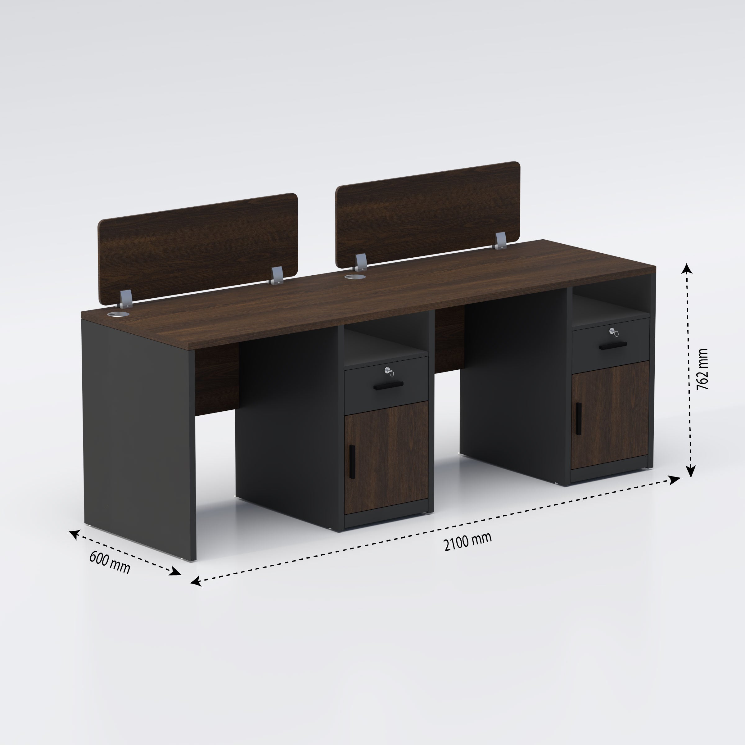 Side by side two seater Workstation