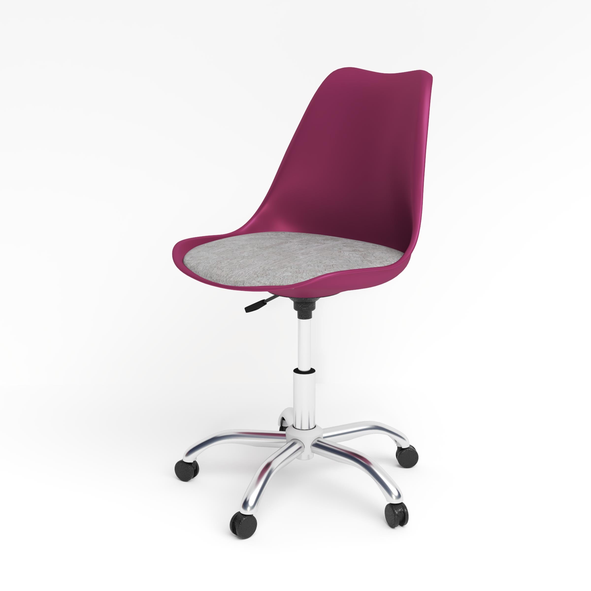 Tulip Swivel Chair modern indoor chair with wheels and 360 swivel ergonomic polymer seat for office and home use
