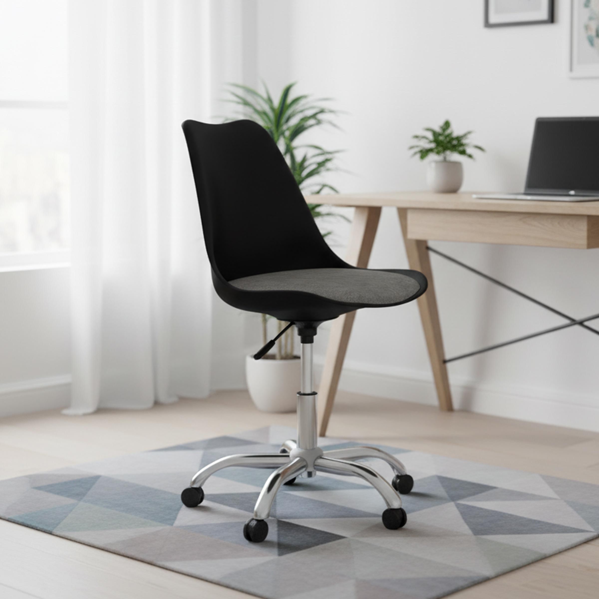 Tulip Swivel Chair modern indoor chair with wheels and 360 swivel ergonomic polymer seat for office and home use
