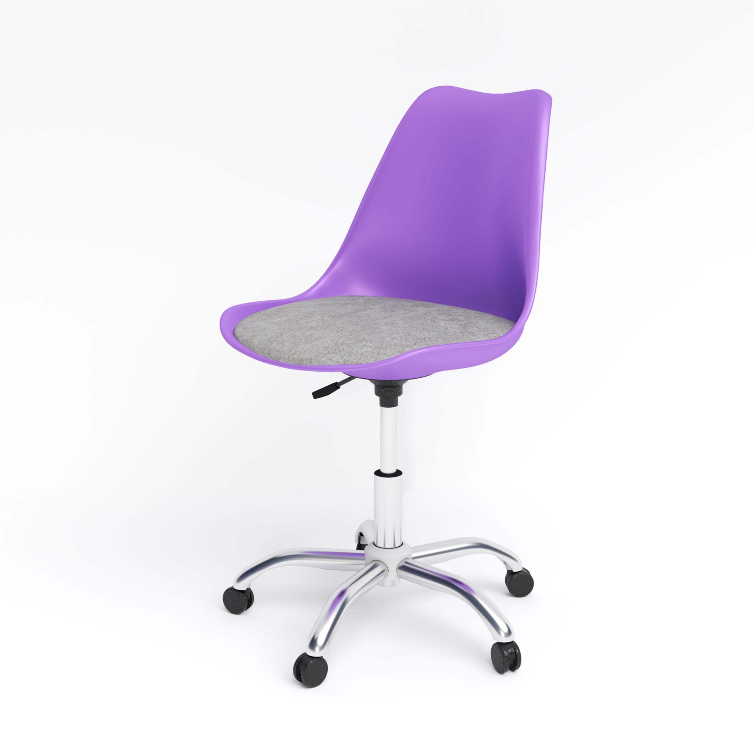 Tulip Swivel Chair modern indoor chair with wheels and 360 swivel ergonomic polymer seat for office and home use
