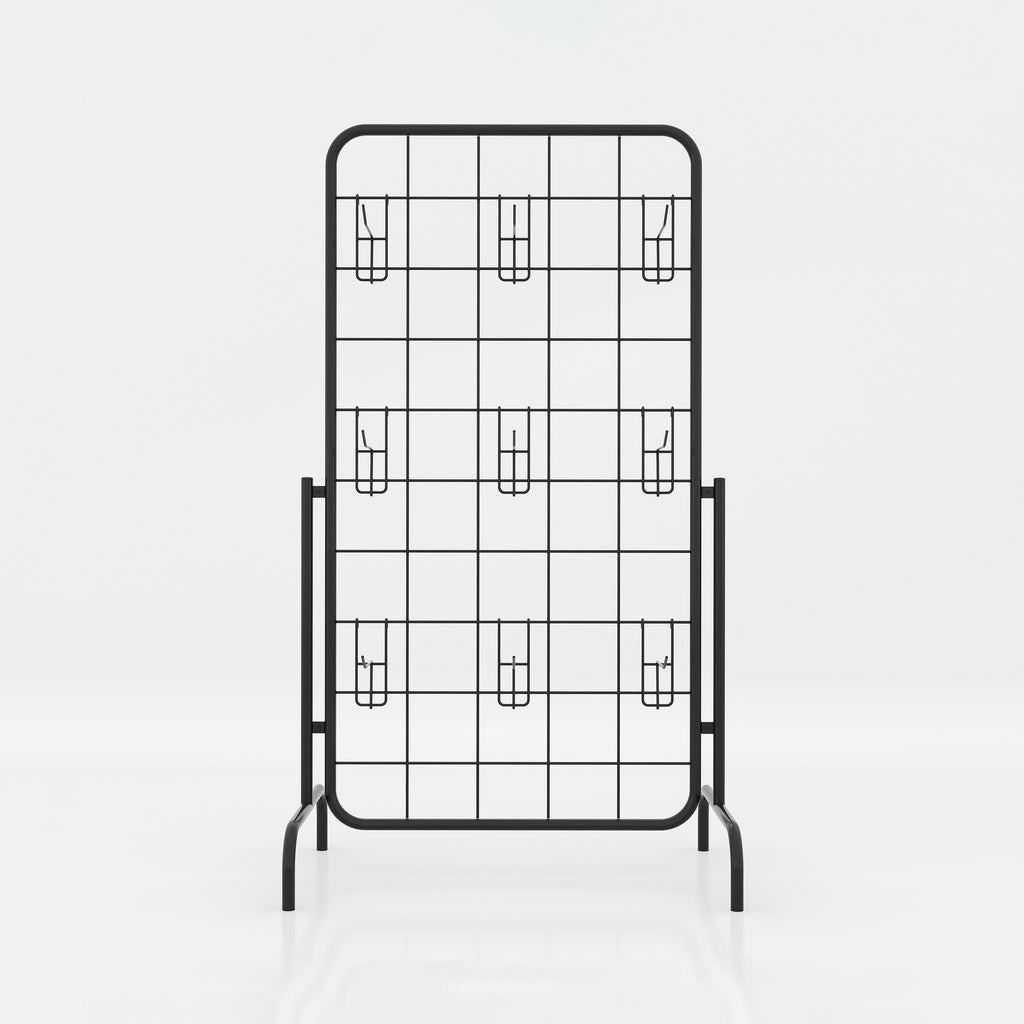 Black Tylon Cloth Stand designed for displaying clothing accessories, packaged garments and lightweight retail products in an organized way.