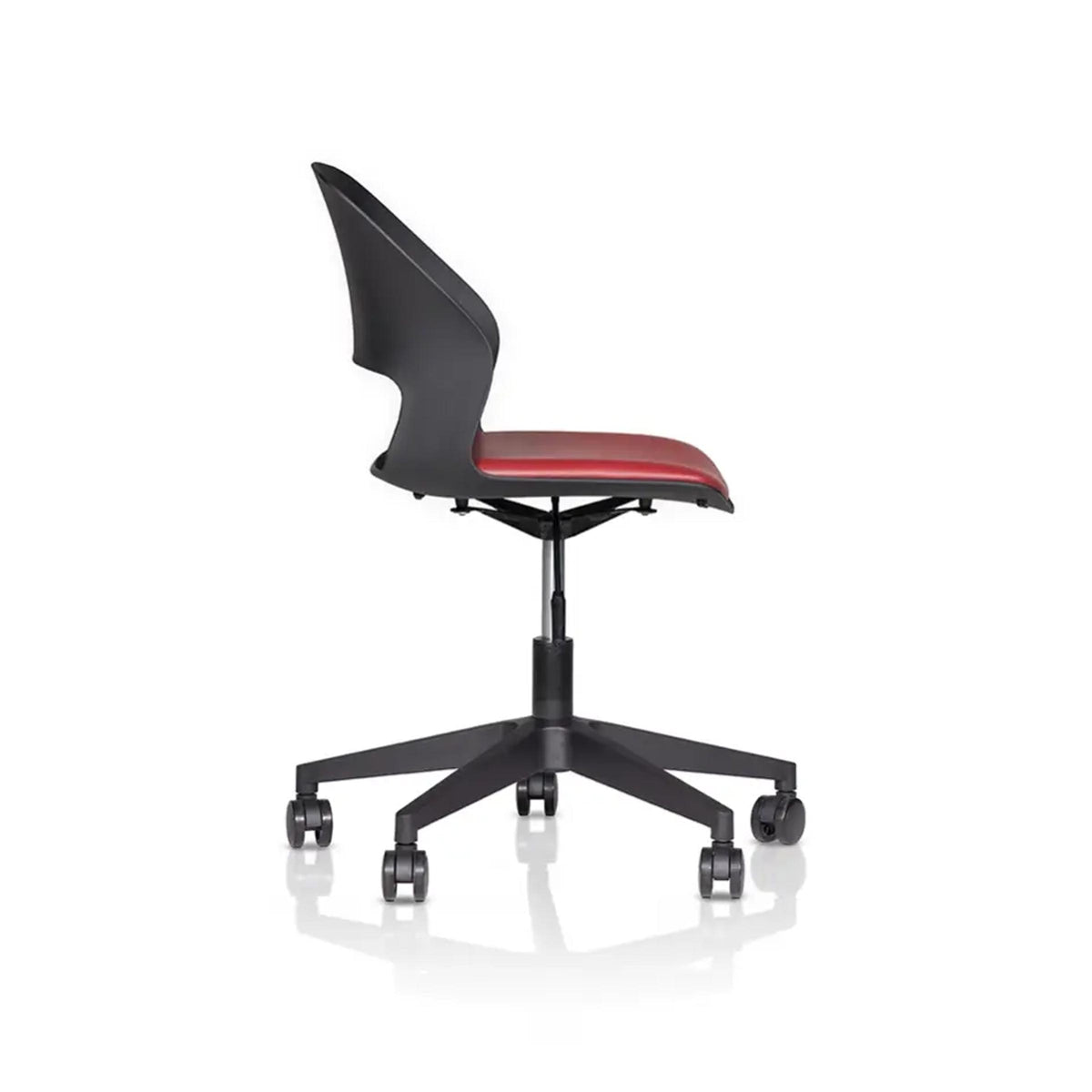 Vento V3 Swivel Chair with height adjustment lever and rolling caster wheels, suitable for modern home office setups.