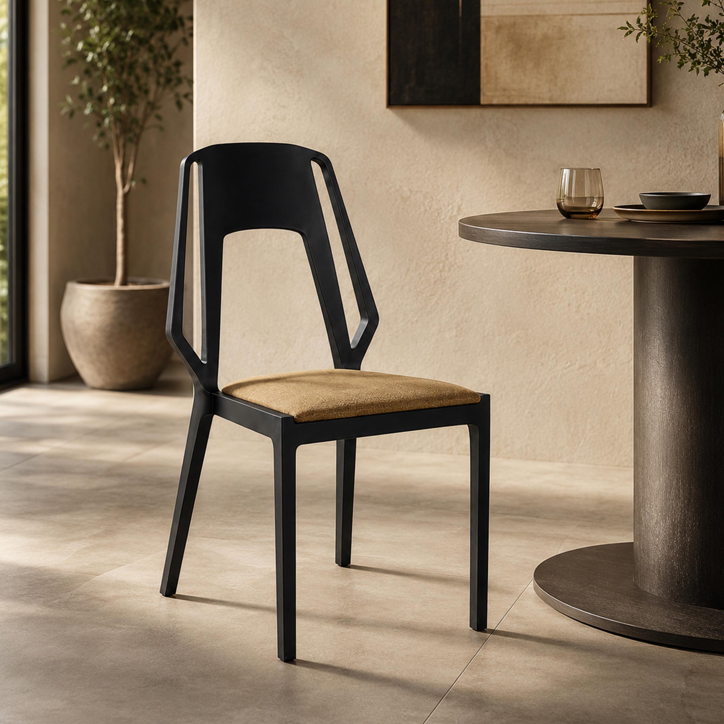 Ziven Chair made with virgin PP body, lightweight 4 KG dining chair for modern homes, cafes, and restaurant seating now!