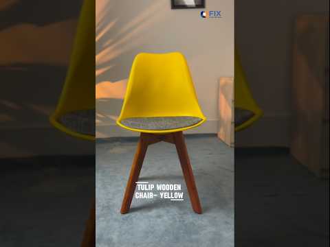 Tulip Wooden Chair- Yellow